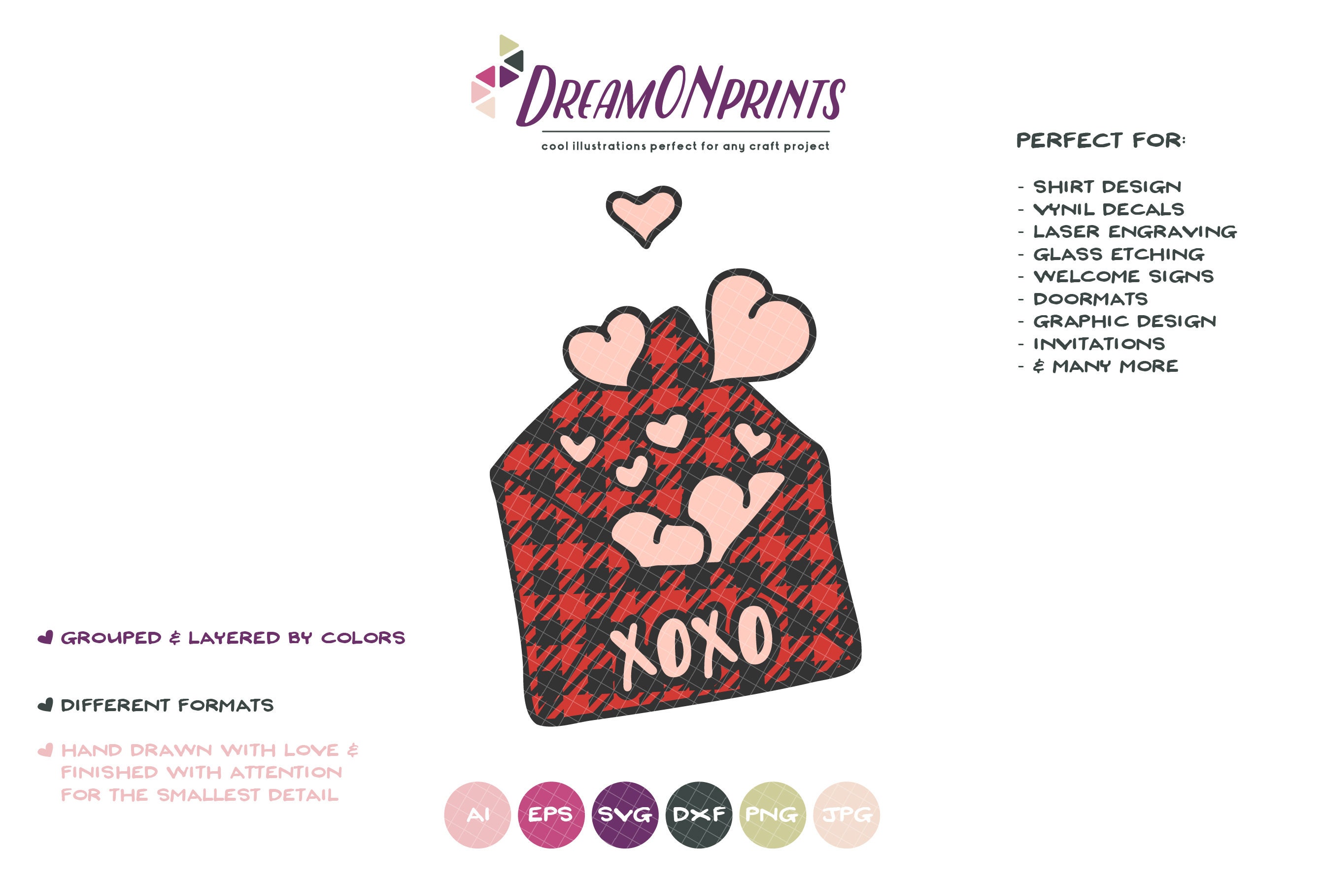 Download Love Letter SVG, Buffalo Plaid Svg, XOXO Svg, Hugs and ...
