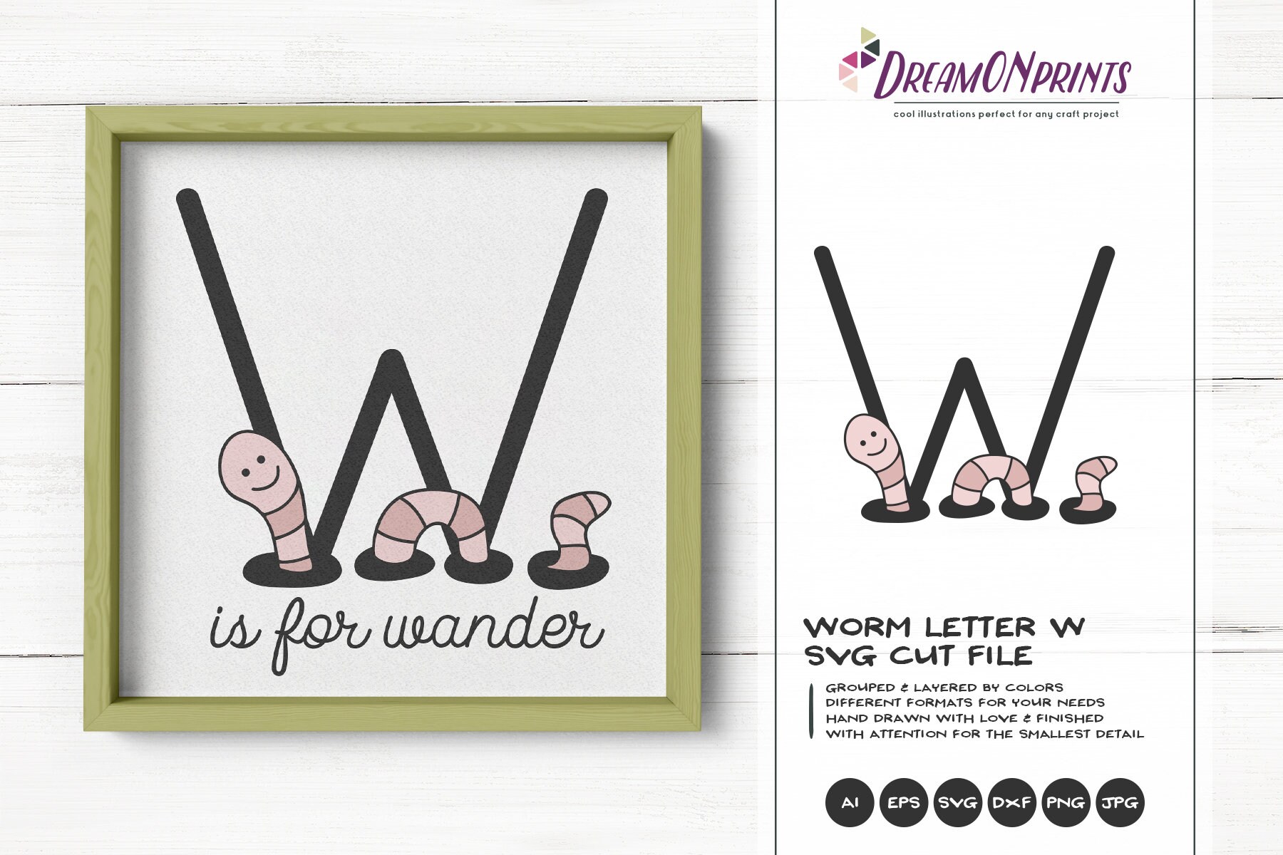 Download Worm Svg Monogram Letter W Svg Cut File