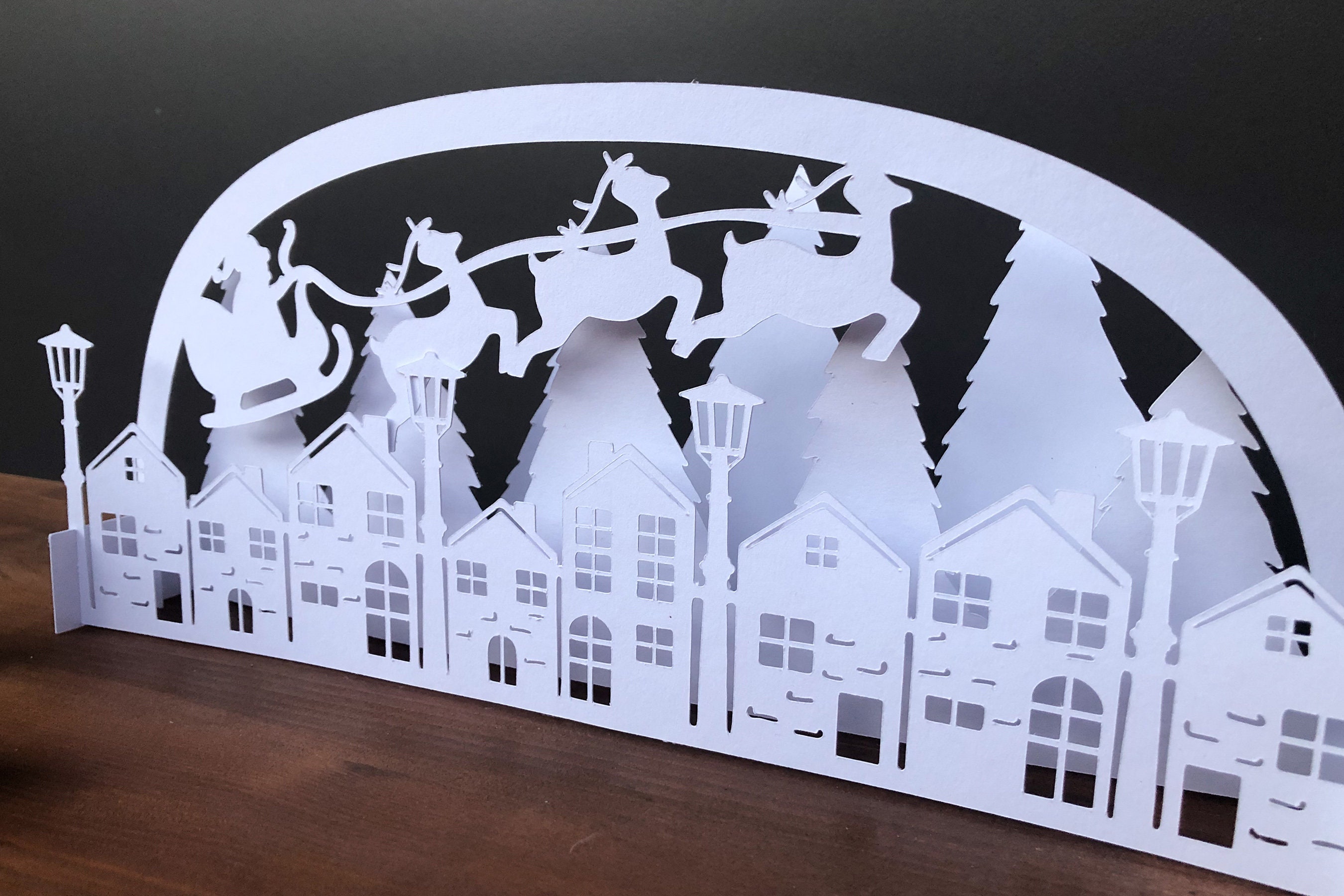 Download 3D Christmas Village SVG | Christmas SVG 3D Layered Design | Paper Cut SVG