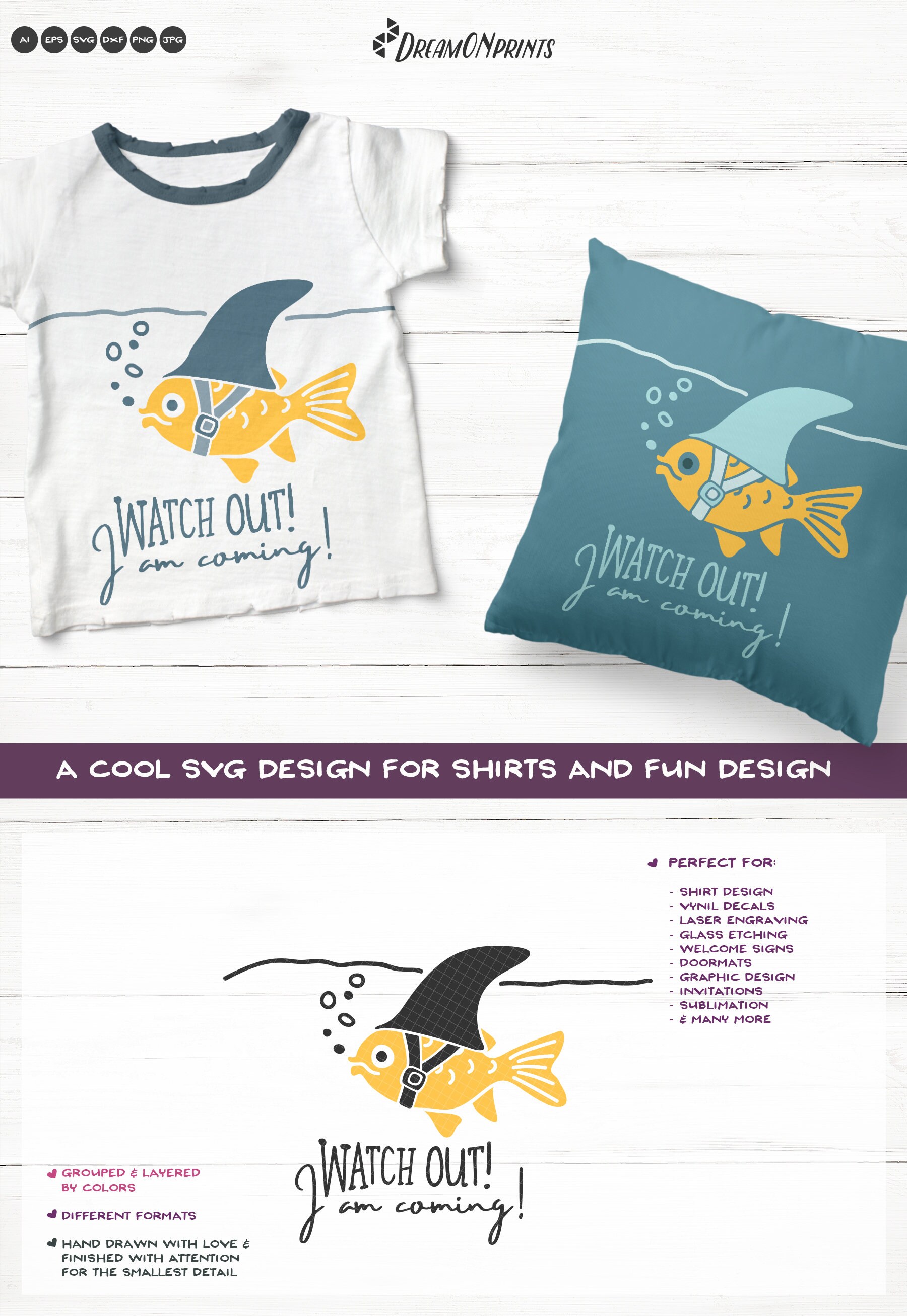 Download Goldfish SVG | Shark Week | Funny SVG| Fun Cut File | Sea ...
