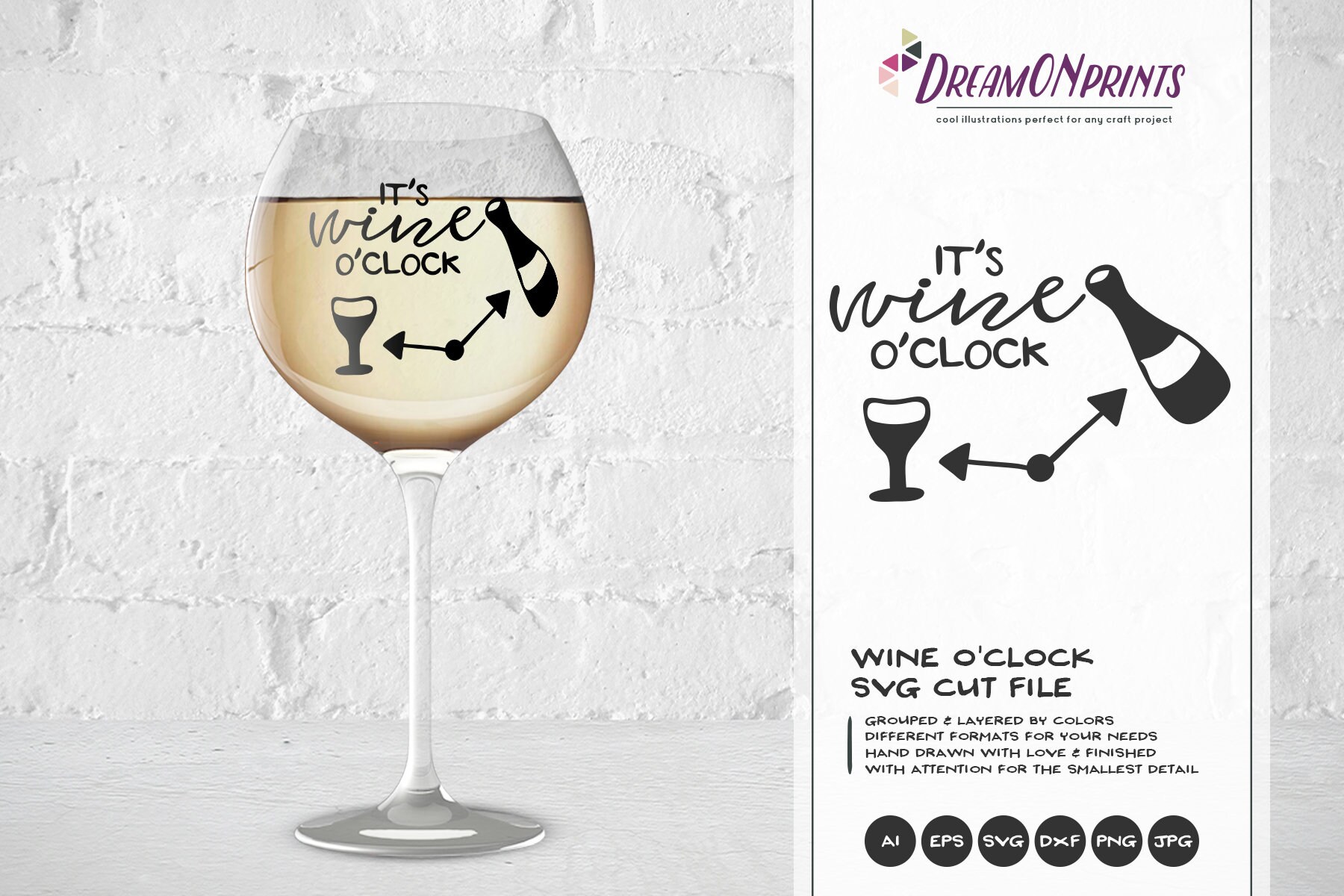 Download It's Wine O'clock SVG File, Wine Svg, Wine Lover SVG, Love ...