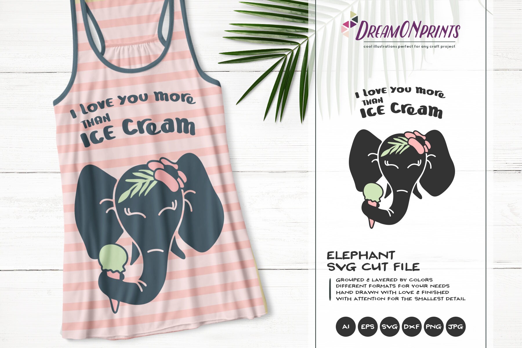 Download Elephant With Ice Cream Svg Funny Summer Svg Ice Cream Cut Files