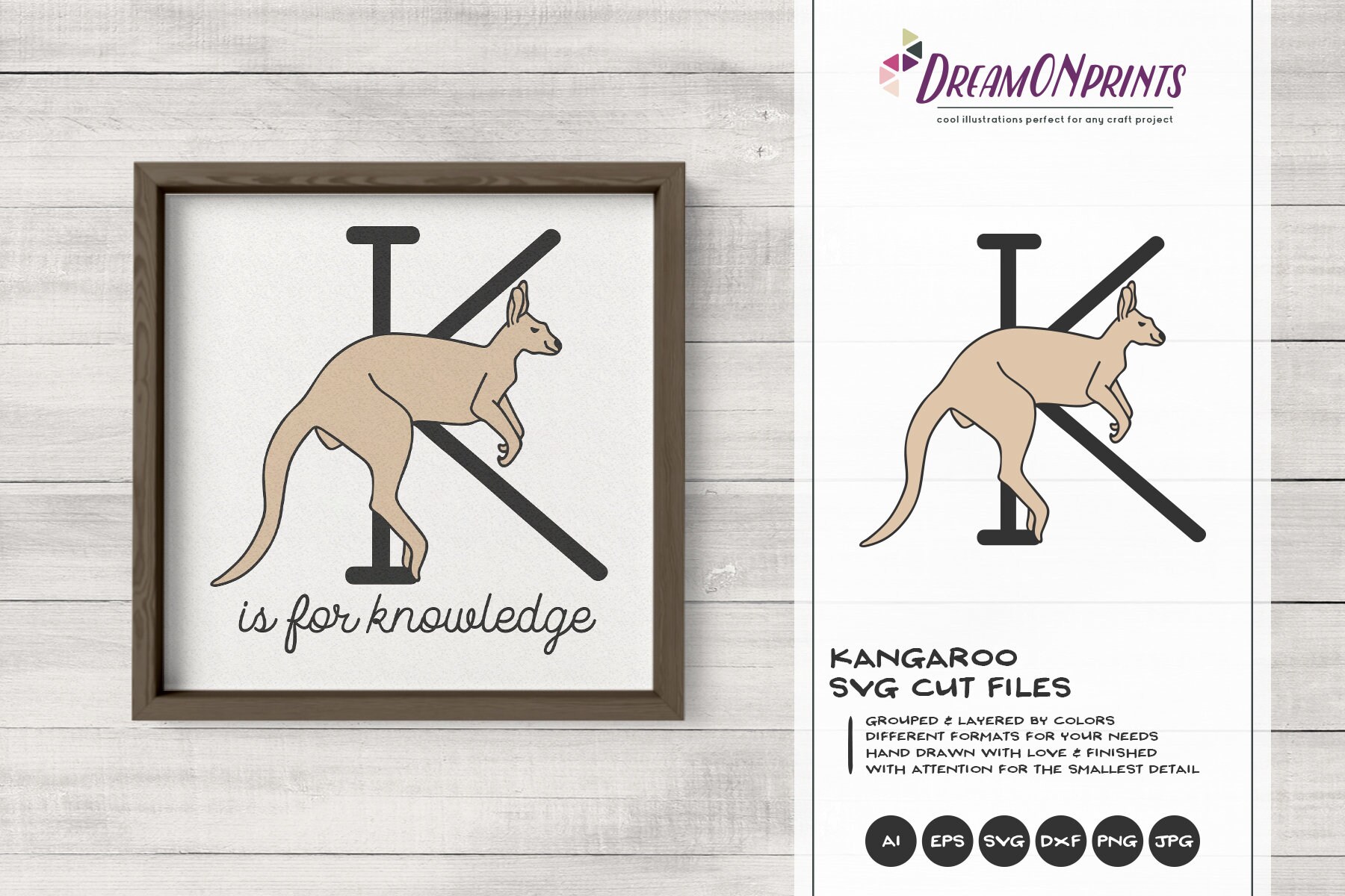 Download Kangaroo Svg Monogram Letter K Svg Cut File