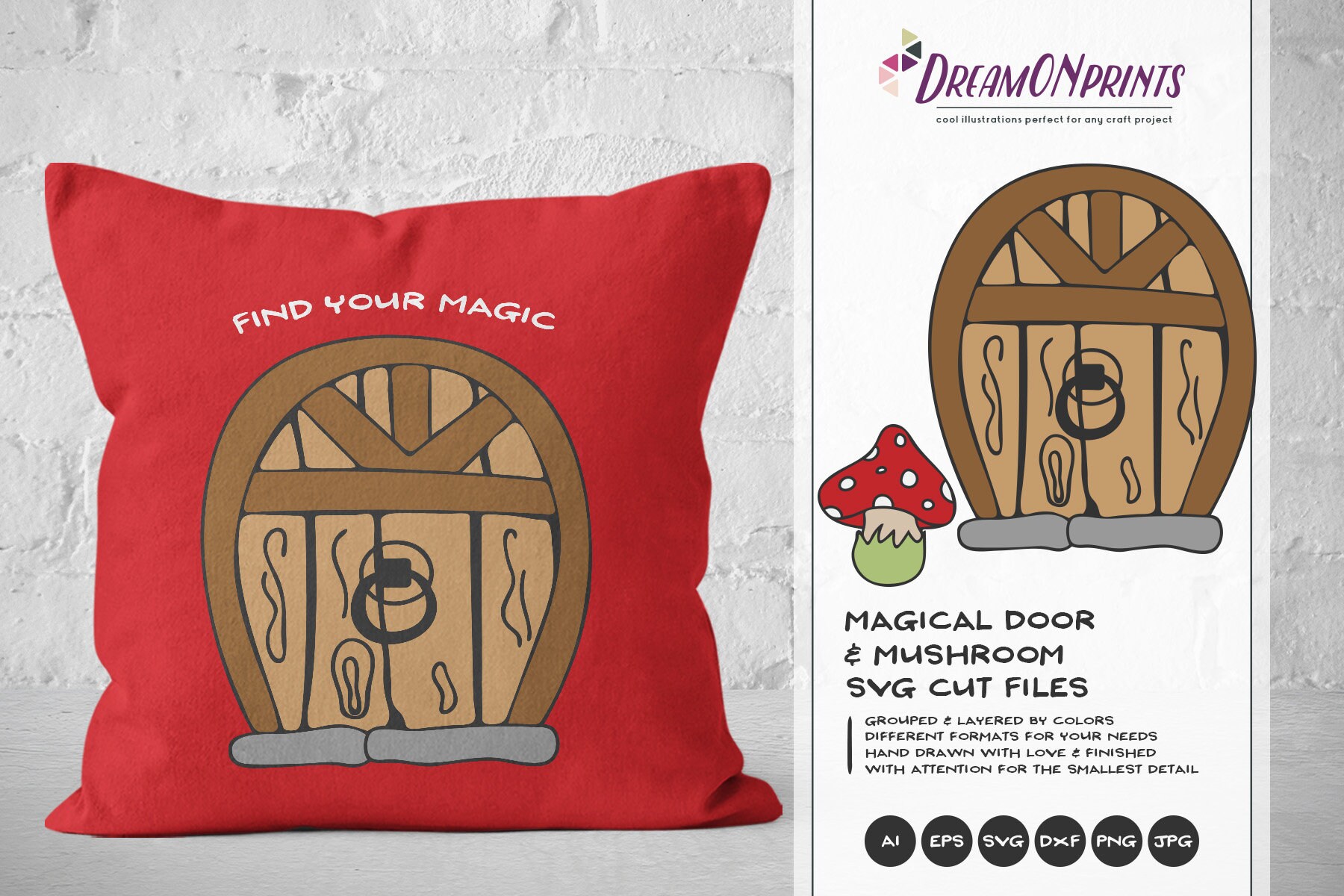 Download Magic Door SVG, Mushroom Svg Fairy Garden Svg Gnomes SVG ...