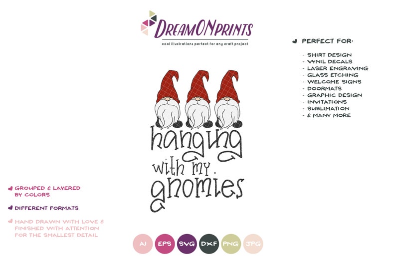 Download Hanging With My Gnomies SVG Fun Gnome Christmas Cut Files ...