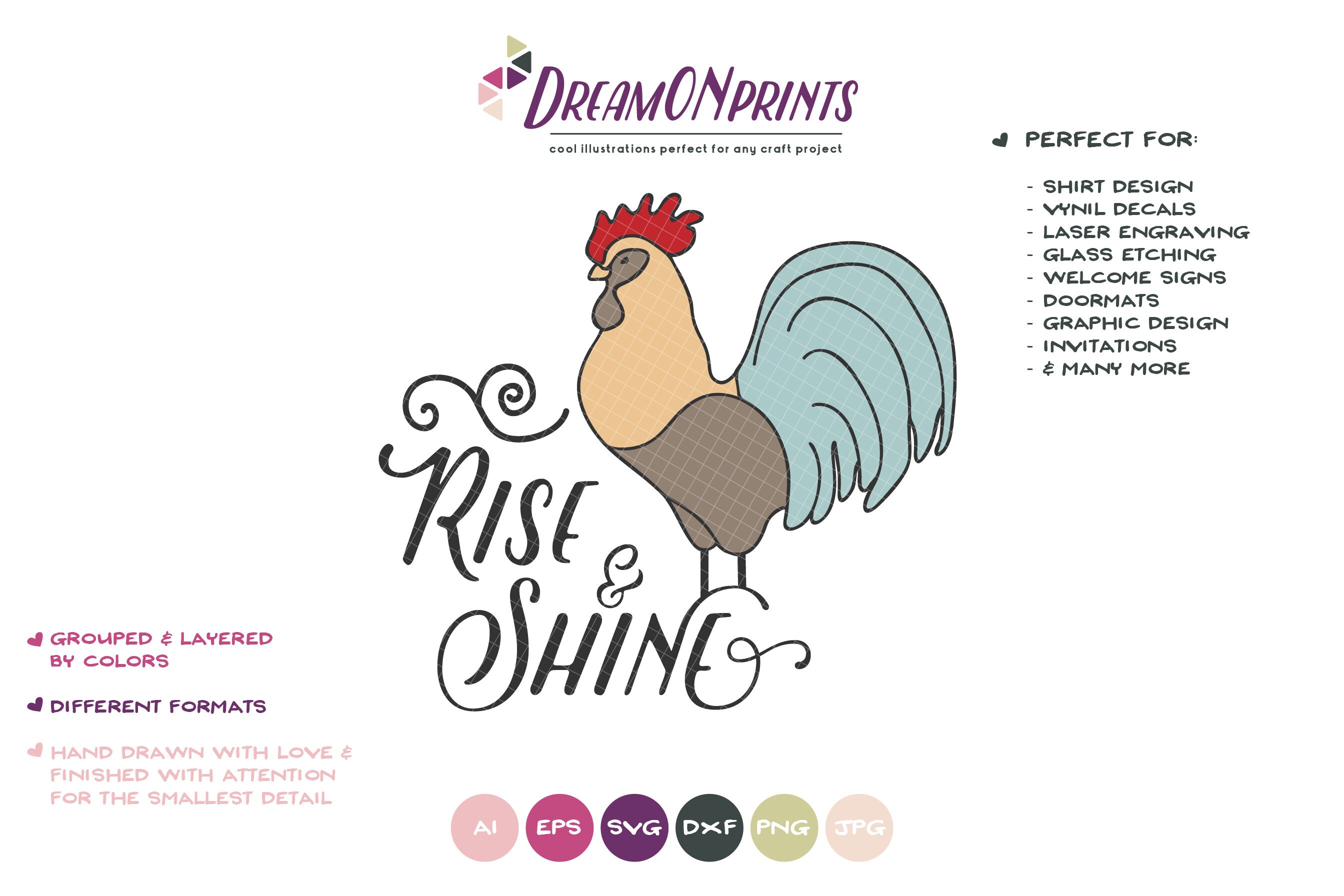 Download Rise And Shine Svg Rooster Svg Farm Animals Svg Cut File Farm Svg Farm House Svg Sign Making Svg Files For Cutting And Printing Dop270