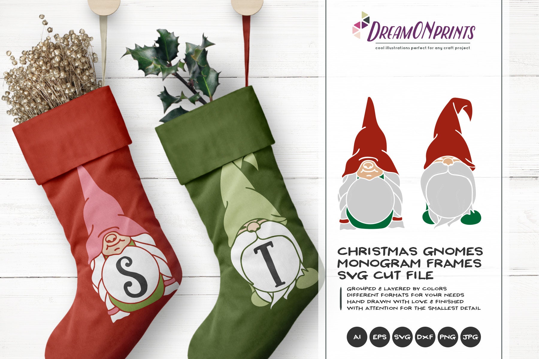 Download Gnome Monogram Svg Christmas Monogram Frames Funny Gnome Frames