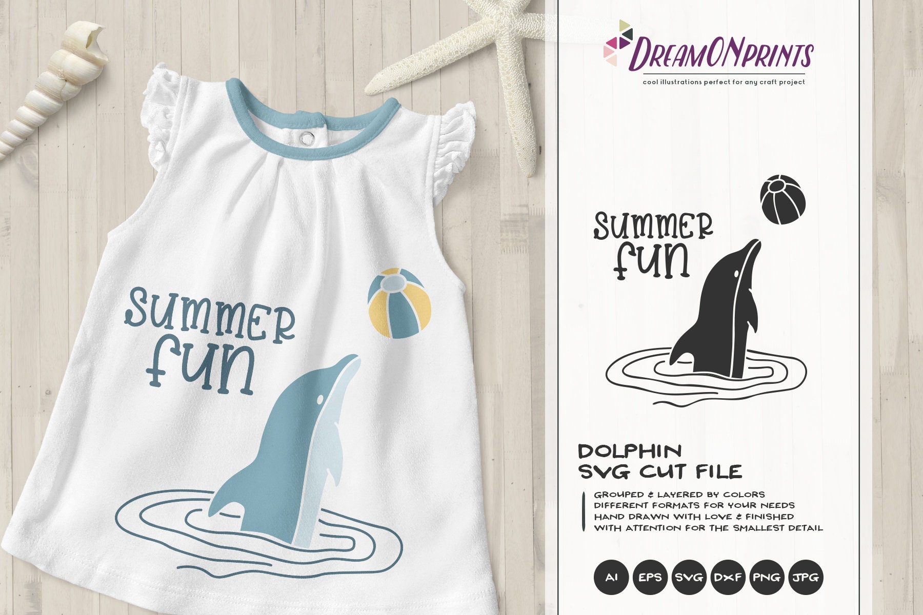Download Summer Fun SVG Dolphin | Summer Shirt design | Dolphin SVG