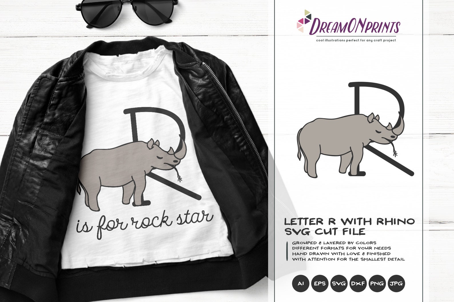 Download Rhino SVG Letter R SVG Monogram Letter R with Rhinoceros ...