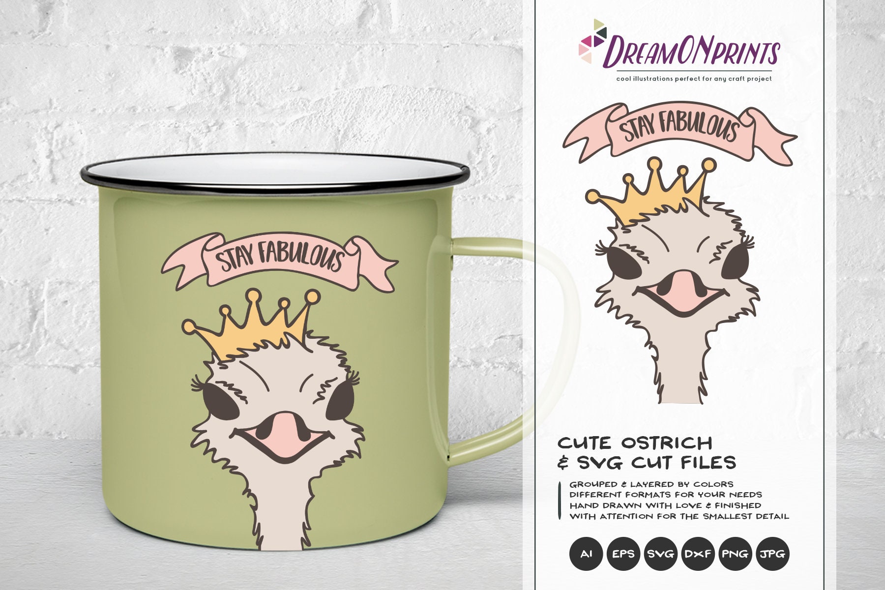 Stay Fabulous Funny Ostrich Svg File