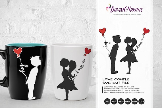 Love Couple Svg Kissing Boy And Girl Svg Love Svg First Kiss Etsy