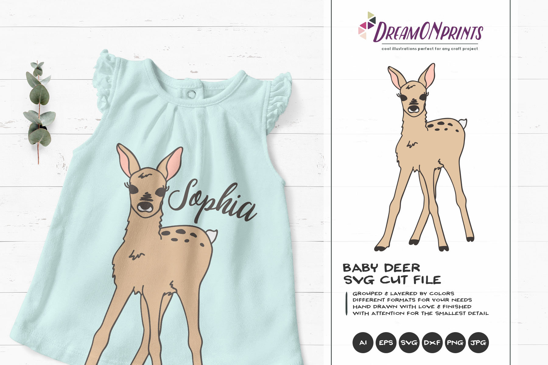 Download Baby Deer Svg Fawn Svg Cut Files Kids Svg Cute Wild Svg Nature Animals Svg Dxf Files For Cricut Silhouette Cutting Machines Dop290