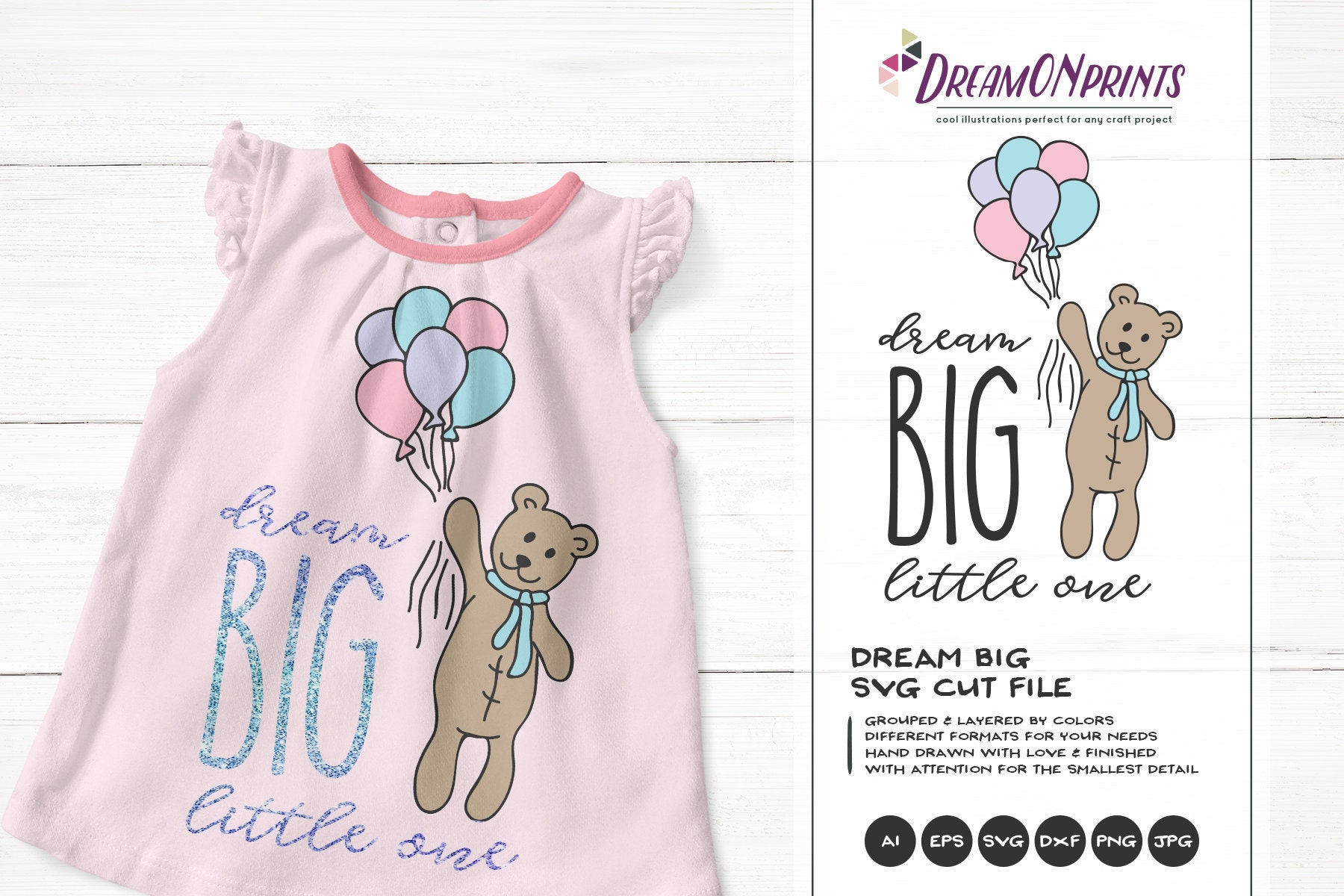 Dream Big Little One SVG, Baby SVG, Kids svg, Moon & Stars ...