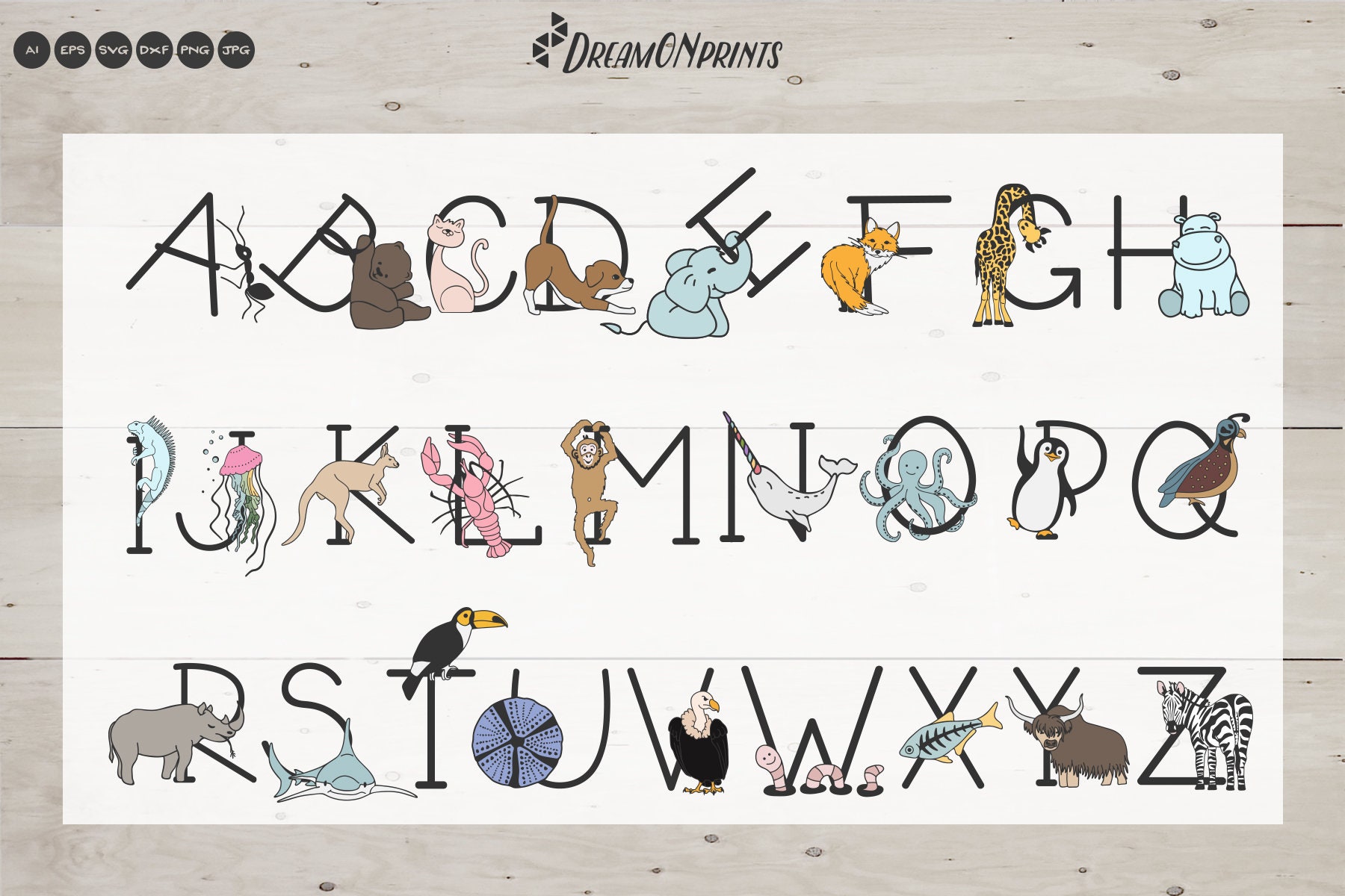 Download Animals Alphabet SVG | A Fun Monogram Bundle