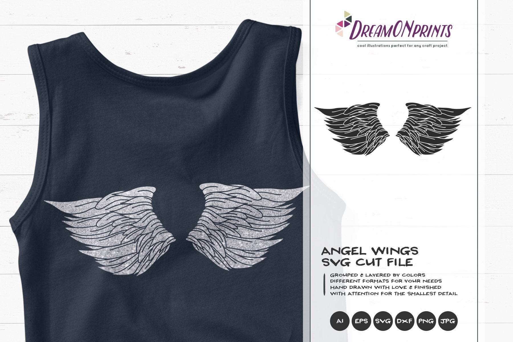 Download Angel Wings Svg Black And White Angel Cut File Wings Design