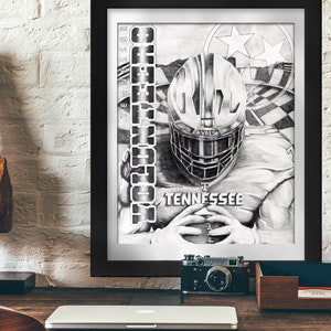 Tennessee Volunteers Football Art Print: Signed Artwork Gift