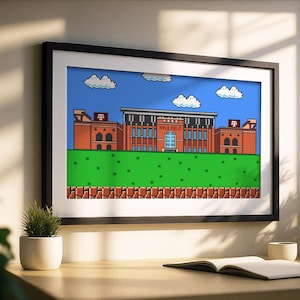 Kyle Field Pixel Art Print: Super Mario Style Aggie Football Artwork