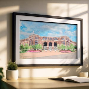 Olsen Field at Blue Bell Park Print, Aggie Artwork, Texas A&M Art, Aggie Baseball, Aggie Gift