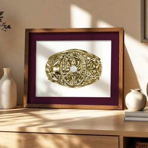 Impresión con dibujo de anillo Aggie de Texas A&M, regalo de graduación