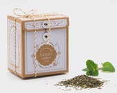 Herbal ORGANIC PEPPERMINT TEA box (50g), perfect gift for tea party, wedding bomboniere & custom branded tea box for corporate gifting