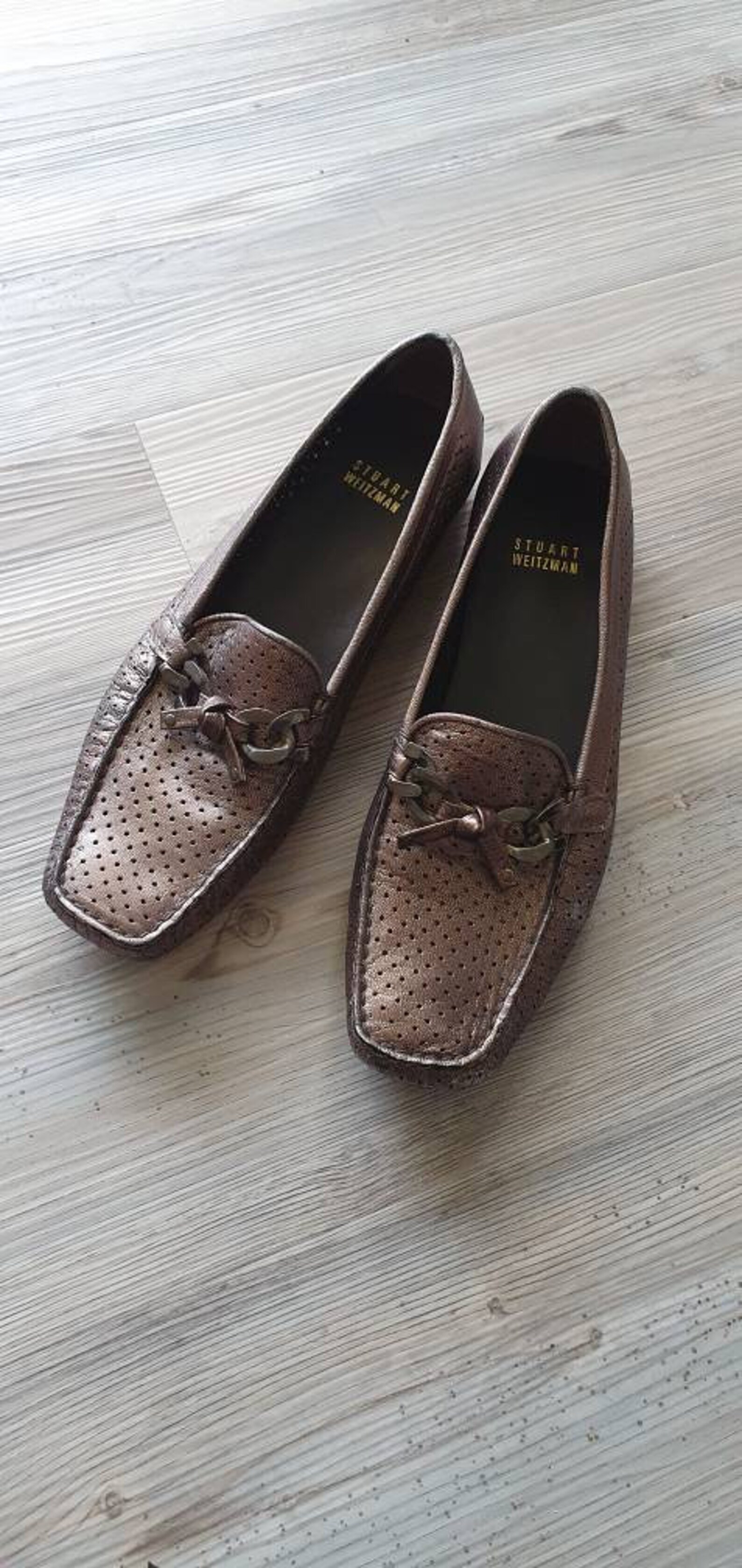 Stuart Weizman Bronze Loafers in Size 8.5 M Made in Spain Etsy