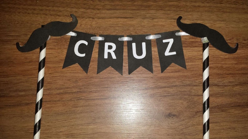 Mustache Birthday Party Custom Made Personalized Name Cake Bunting Smash Cake High Chair Photo Shoot Cake Table Birthday Decor