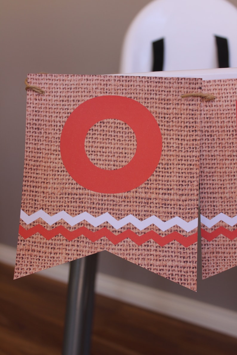 Sock Monkey ONE High Chair Bunting Banner ONE Banner Custom Made Hessian Look 1st First Birthday Decoration