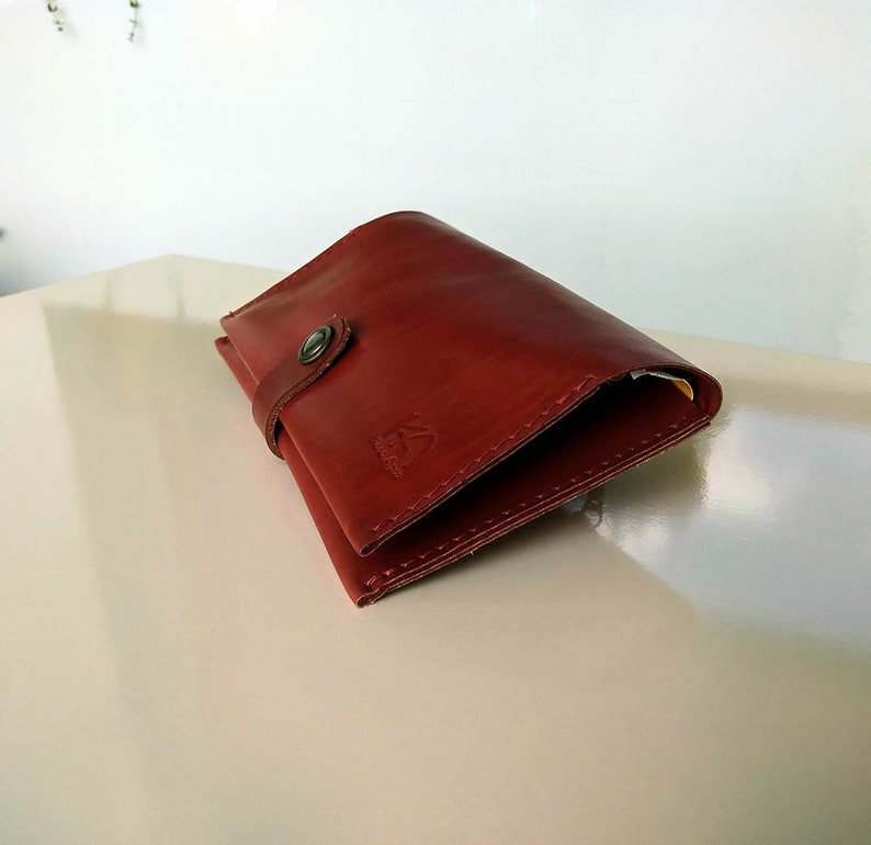 Leather tobacco pouch Leather Tobacco Pouch with Paper Dispenser Tobacco wallet