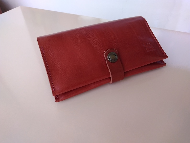 Leather tobacco pouch Leather Tobacco Pouch with Paper Dispenser Tobacco wallet