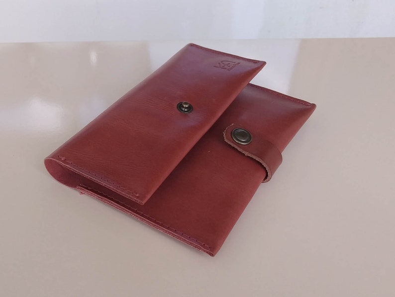Leather tobacco pouch Leather Tobacco Pouch with Paper Dispenser Tobacco wallet