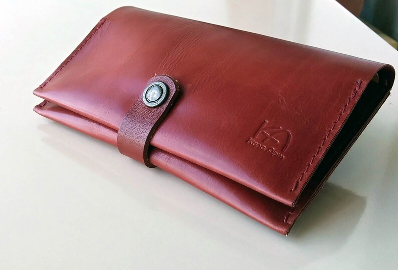Leather tobacco pouch Leather Tobacco Pouch with Paper Dispenser Tobacco wallet