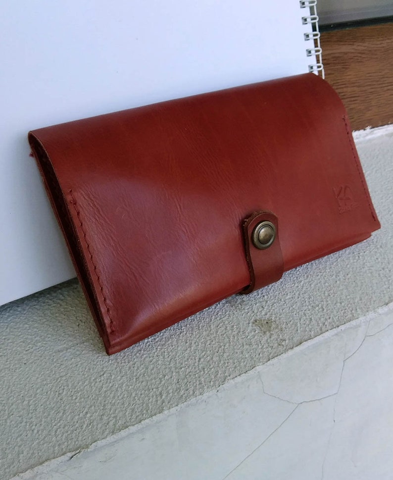 Leather tobacco pouch Leather Tobacco Pouch with Paper Dispenser Tobacco wallet