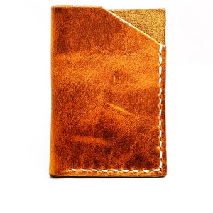 Cartera hecha a mano de cuero de plena flor con un bolsillo: simplicidad y durabilidad