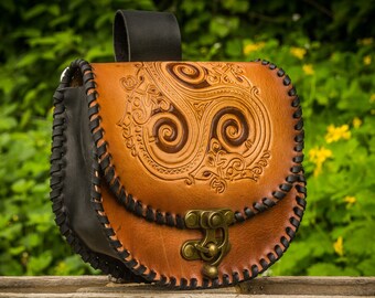 Leather Sporran Scottish Festival Medieval Bag Celtic Wild | Etsy