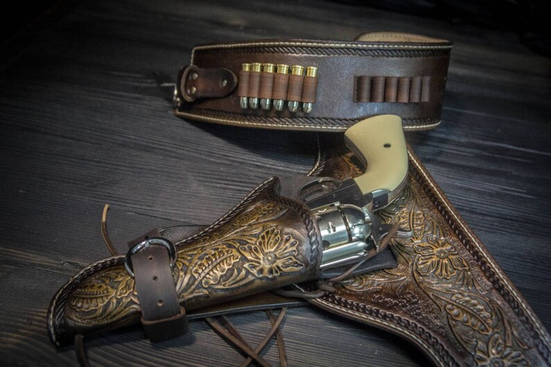 Leather Holster Colt Peacemaker Western Revolver Case Handgun Etsy