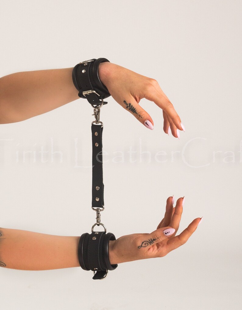 Premium Leather arm cuffs violet Leather restraints violet Etsy