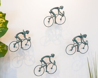 4 piece 3D Sculpture Bicycle Wall Art Gift For Home Decor Interior Design UNIQUE AND AMAZING floating 2 Couple Bronze