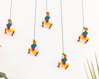 5 Piece Climbing Sculpture Wall Art Gift For Home Decor Interior Design Rock Climber Climbing Man Contemporary Artwork Resin PRIDE RAINBOW