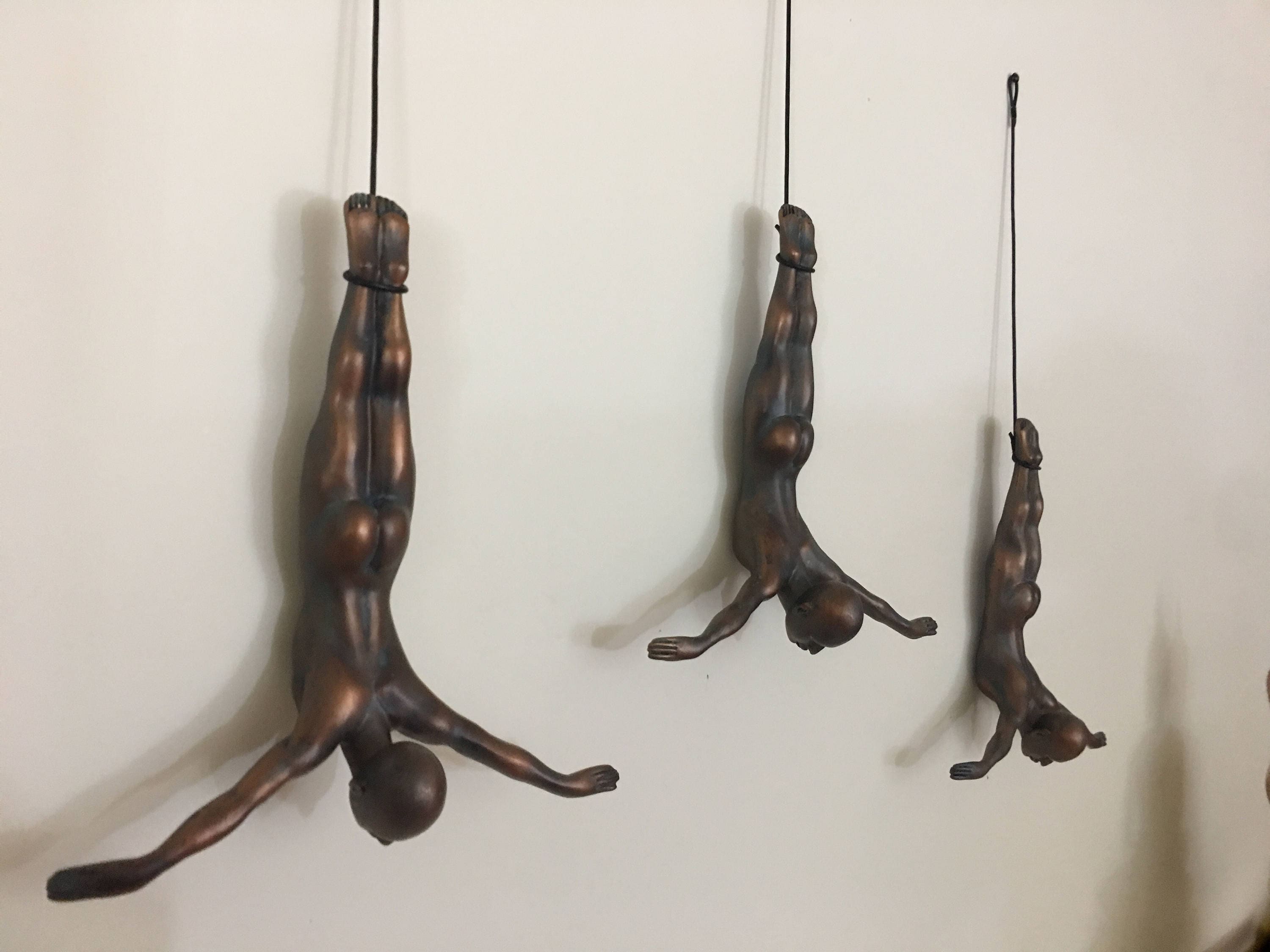 3 Piece Diving Sculpture Wall Art Gift For Home Decor Interior Design Diving Man Contemporary
