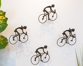 4 piece 3D Sculpture Bicycle Wall Art Gift For Home Decor Interior Design UNIQUE AND AMAZING floating 2 Couple Black