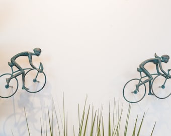 2 piece 3D Sculpture Bicycle Wall Art Gift For Home Decor Interior Design UNIQUE AND AMAZING floating Couple Bronze