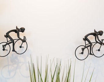 2 piece 3D Sculpture Bicycle Wall Art Gift For Home Decor Interior Design UNIQUE AND AMAZING floating Lady Black