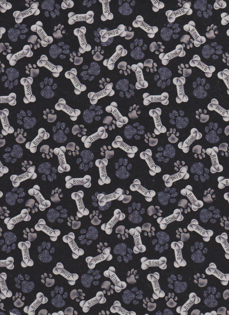 basic harness paws /& bones on black