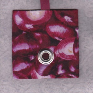 pet waste/diaper bag dispenser-includes one roll doody bags and carabiner clip-Red Onion