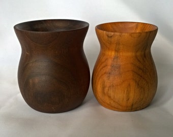 Set of Two Vases, Caro Walnut and Maple