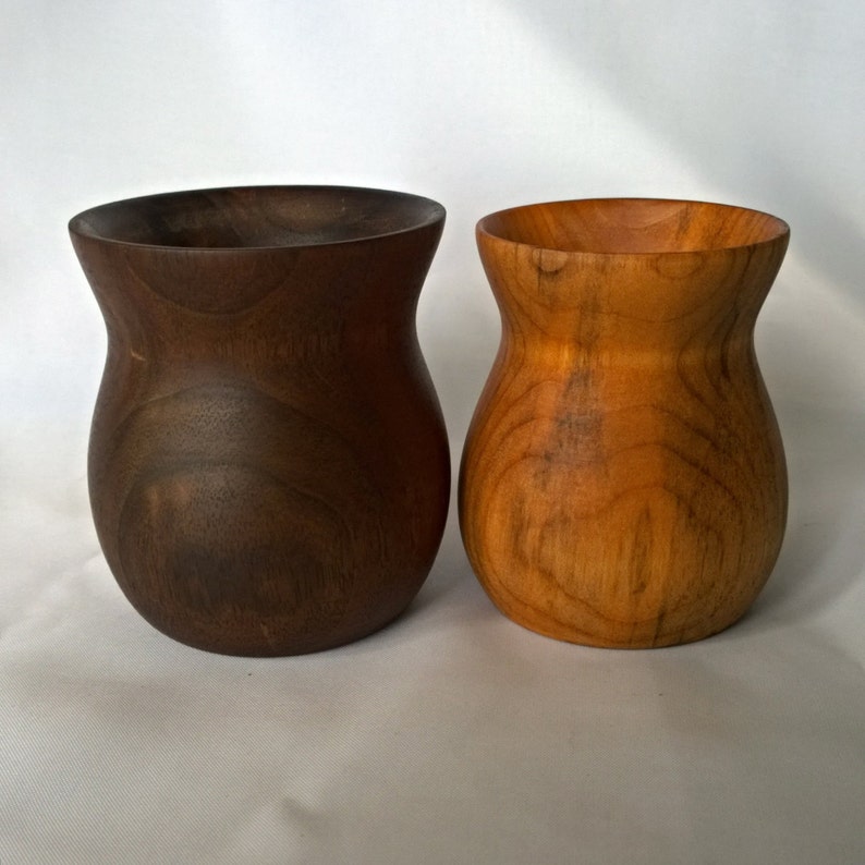 Set of Two Vases, Caro Walnut and Maple image 1