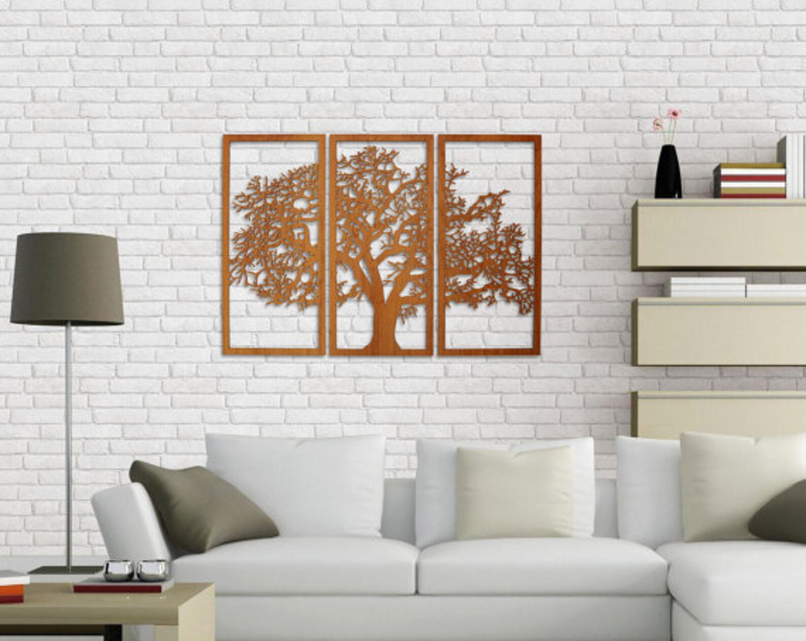 Tree of Life 3 Panel Tree Wood Wall Art Wall Hanging Etsy