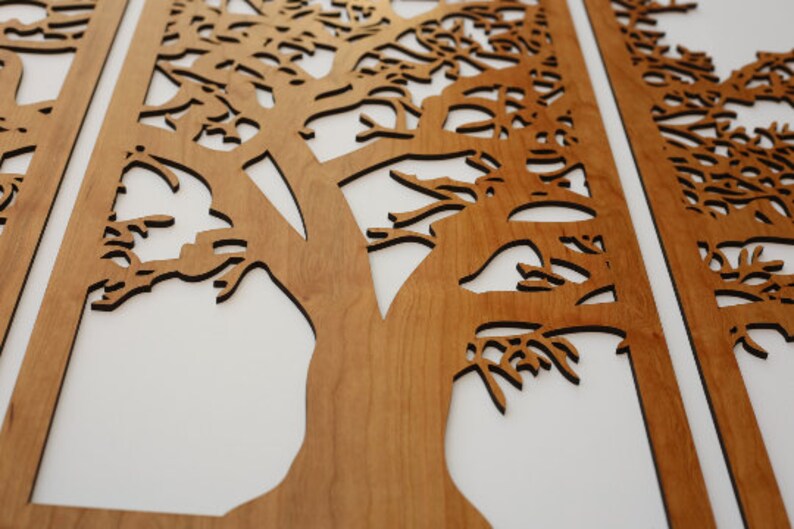 Tree of Life 3 Panel Tree Wood Wall Art Wall Hanging Etsy