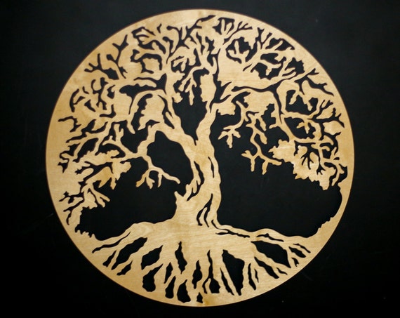 Arbre de vie ronde murale Art mural en bois belle | Etsy