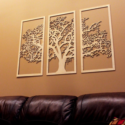 Boho Tree of Life Wall Art 3 Panel Available in 12 Finishes Etsy